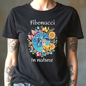 Fibonacci T-Shirt for Math and Nature Lovers Unique Design Featuring Fibonacci Sequence Perfect Gift for Nature Enthusiasts and Math Geeks