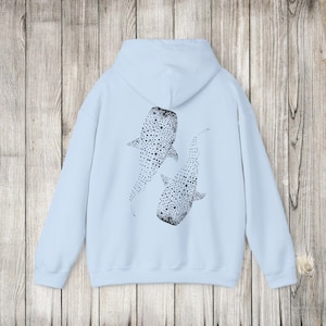 Whale Shark Hoodie, Pullover Or Zip Up, Sweatshirt For Ocean Lovers Gift, Diving Girl Hoodie, Coconut Beachy Girl Sweater, Sea life Gifts Light Blue