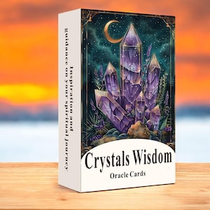 50 % DE RÉDUCTION AUJOURD'HUI - Jeu de tarots Crystals Wisdom Oracle Cards | Cartes de tarot pour débutants | Oracle Deck complet sans guide