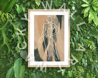 Fitness Wall art poster print, framed or unframed, Line artwork, home decor, gift, living room, gym style lover, garden decor