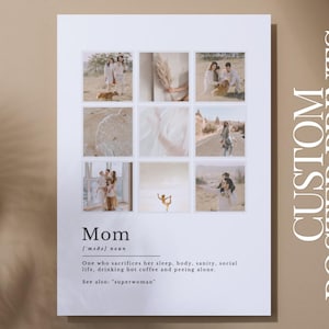 Custom multiple Image Text Memory Keepsake Poster Print - Mum Dad Auntie sentimental gift pregnancy birth new baby home, christening present