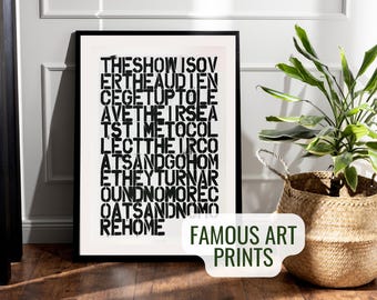 Christopher Wool Typography famous art poster print - black white background abstract, contemporary wallart Stencil letters writing Painted