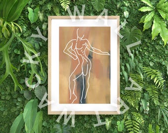 Fitness Wall art poster print, framed or unframed, Line artwork, home decor, gift, living room, gym style lover, garden decor