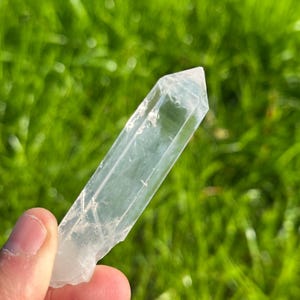 Naturlig colombiansk blå rökkvartsspets, Cookeite Fantom, 31g, La Belleza, Santandar, Opolerad, Högkvalitativt Prov