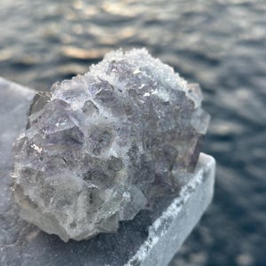 Phantom Fluorite Specimen, Clear/Purple, Yin Yang, Cubic Formation, Zhejiang Province, China, 476g Piece, Uncut + Unpolished, Undamaged!