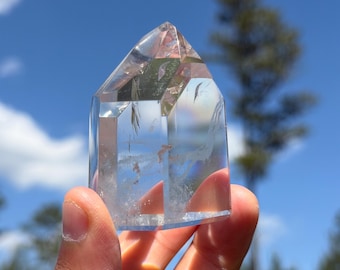 Torre de cuarzo transparente brasileño pulido, pieza de 120 g, amplificador maestro sanador, alta calidad grado AAA, Minas Gerais, Brasil