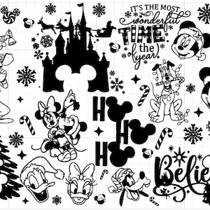 Disney Christmas 40oz laser svg, inciso al laser, download digitale, involucro per bicchiere