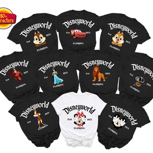 Custom DisneyWorld All Characters T-Shirt,Disney Family Trip T-Shirt,Disney Group TShirt,Mickey and Co Sweat, Family Matching Trip Shirts