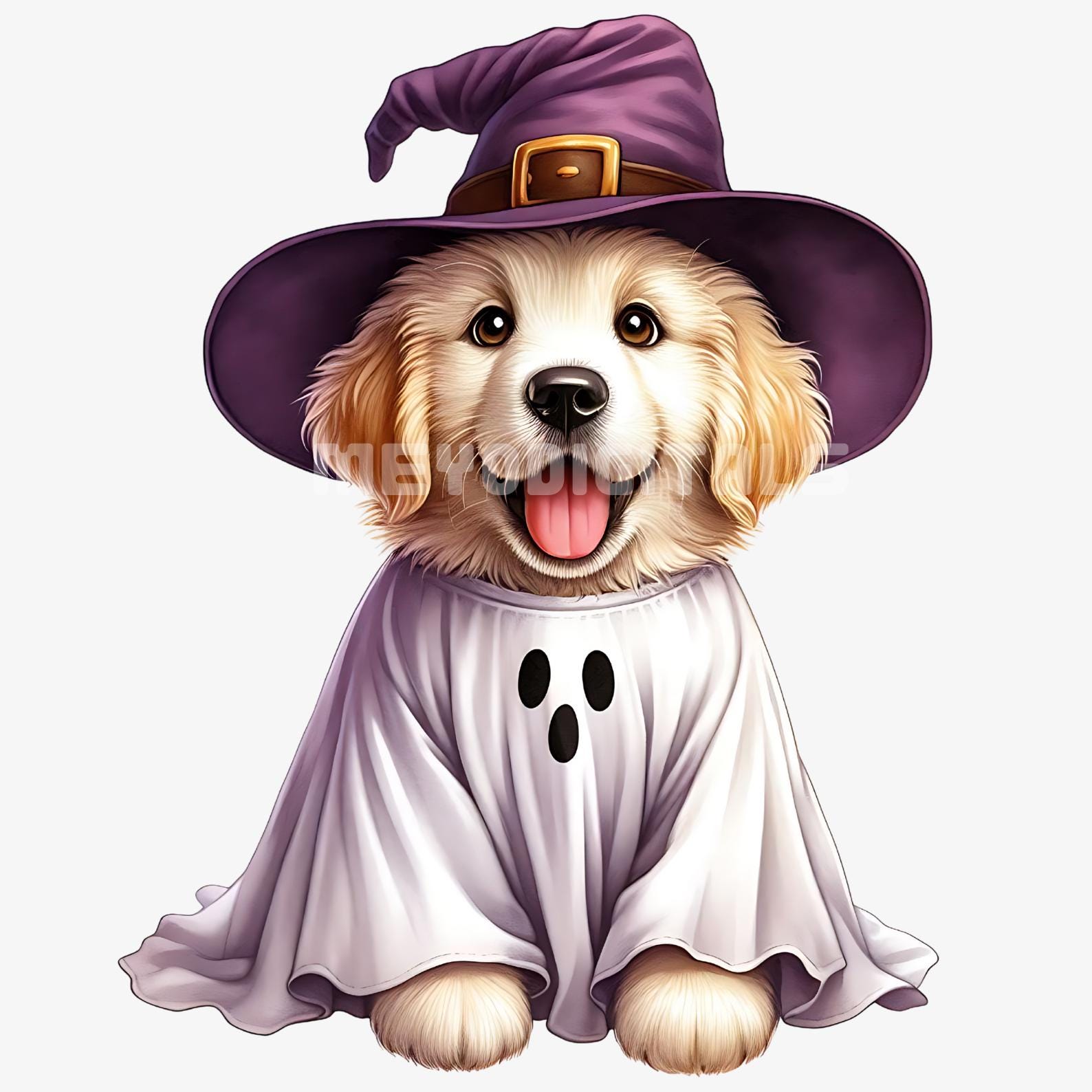 Golden Retriever Ghost Png, Halloween Puppy Clipart, Cute Halloween Dog ...