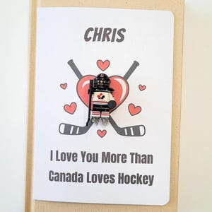 Personalized Canada hockey birthday card Canada hockey anniversary gift hockey valentine's day card hockey engagement gift husband boyfriend
