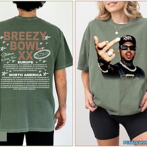 Chris Brown Album-T-Shirt, Breezy Shirt, Chris Brown Tour Breezy Bowl XX Tour 2 Seitig, Chris Brown Shirt, Chris Brown Merch, Chris Brown Konzert