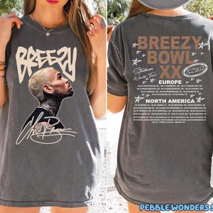 Chris Brown Shirt, Chris Brown Album Shirt, Breezy Bowl XX Tour 2 Sided Tee, Chris Brown Merch Shirt, CB Tour 2025 Shirt, Breezy Bowl Tee