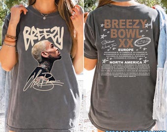 Chris Brown Shirt, Chris Brown Album Shirt, Breezy Bowl XX Tour 2 Sided Tee, Chris Brown Merch Shirt, CB Tour 2025 Shirt, Breezy Bowl Tee