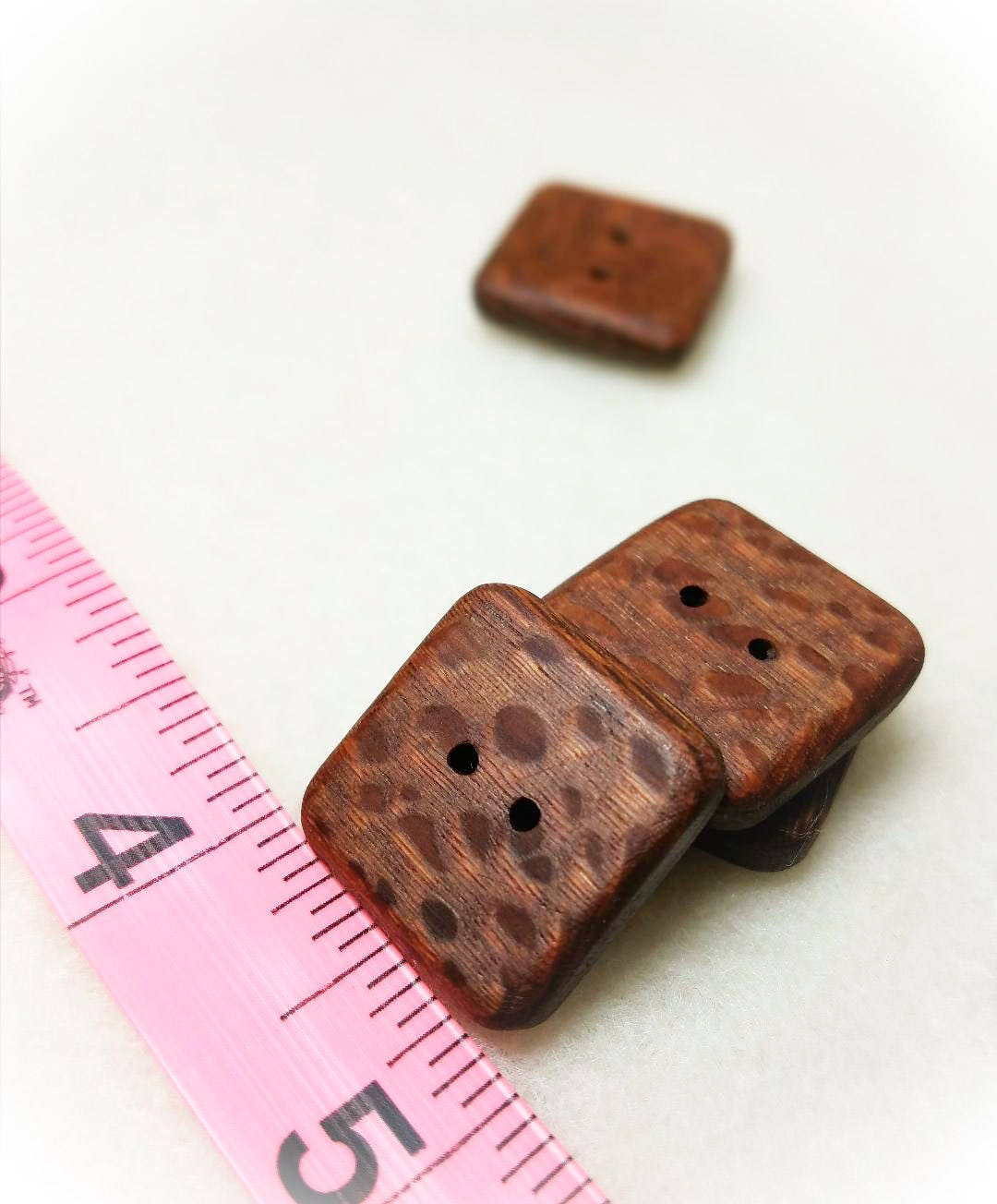 Handmade Leopard Wood Buttons - Etsy