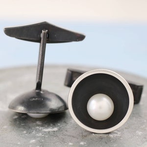 Pearl Cufflinks. 30th Anniversary Gift For Him