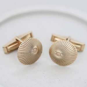 9ct Gold Sunburst Cufflinks. Solid Gold Cufflinks
