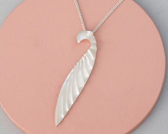 Sterling Silver Feathered Wing Pendant Necklace