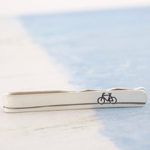 Sterling Silver Bike Tie Slide - Gift for Cyclist