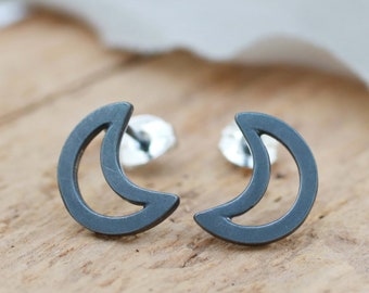 Celestial Jewellery - Moon Stud Earrings