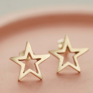 9ct Gold Celestial Jewellery Star Stud Earrings image 2