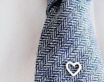 Geometric Heart Tie Pin - Wedding Tie Pin for Groom