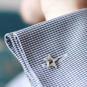 Geometric Star Silver Cufflinks Graduation cufflinks gift for him image 3