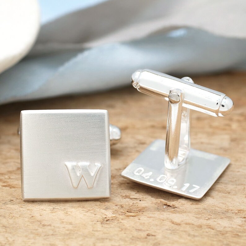 Monogram Cufflinks. Sterling Silver Initial Cufflinks - Etsy