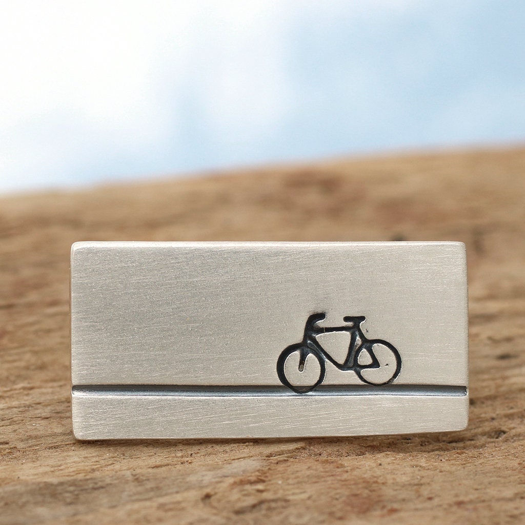 Pince à Cravate Vintage Vélo Cycliste Dorée Et Argentée - Occasion En Très Bon état (comme Neuve)