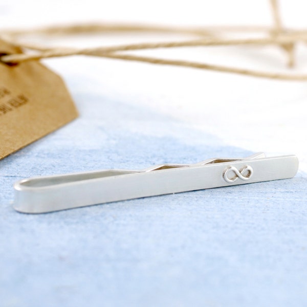 Sterling Silver Tie Clip With Infinity Symbol