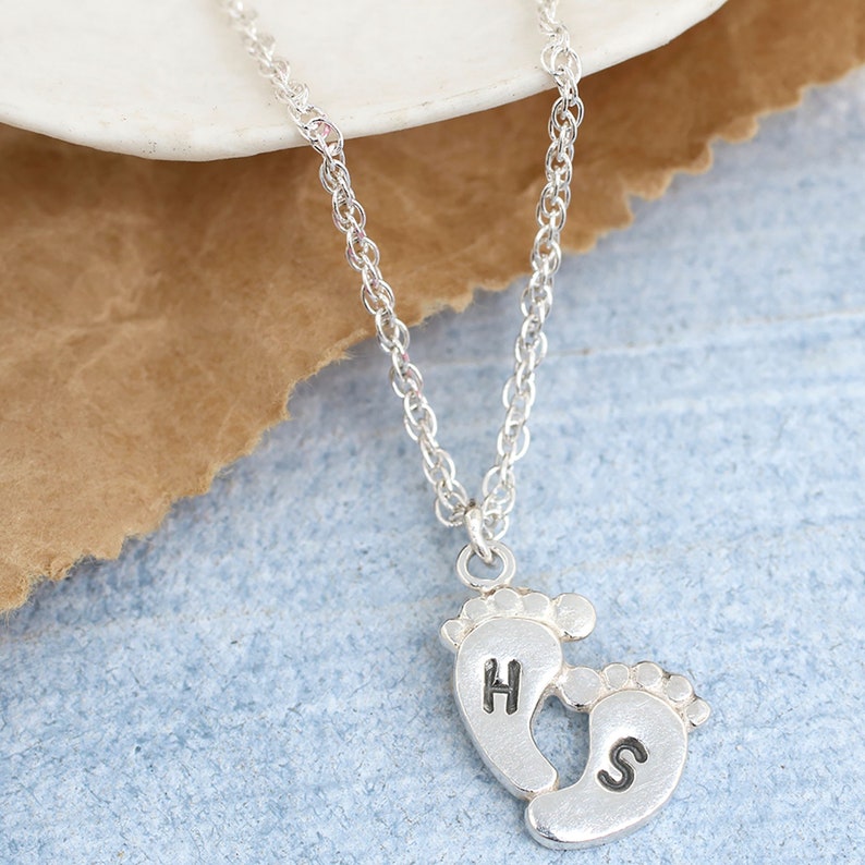 Personalised New Mum Pendant. Baby Feet Charm Necklace Etsy UK