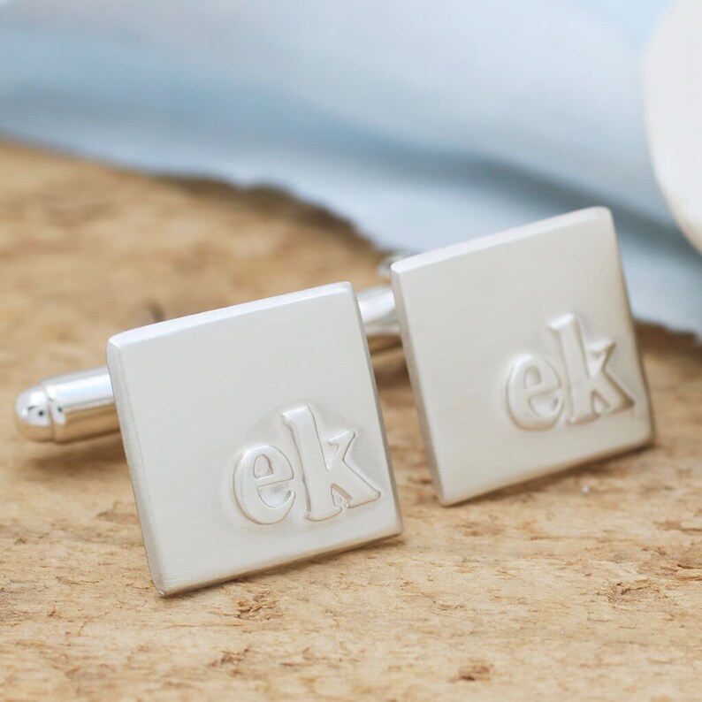Monogram Cufflinks. Sterling Silver Initial Cufflinks - Etsy