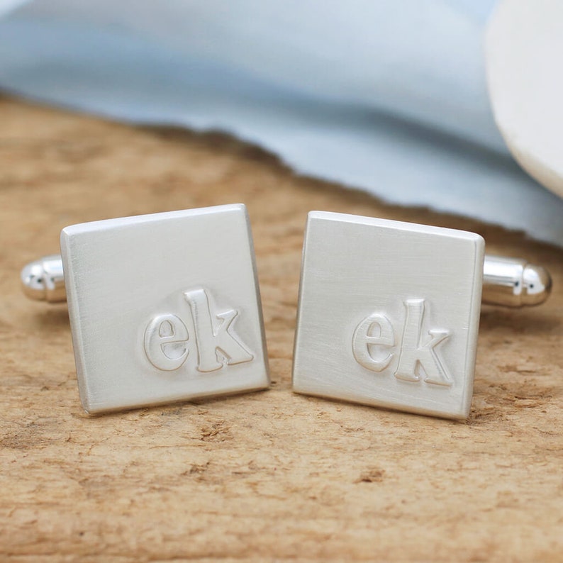 Monogram Cufflinks. Sterling Silver Initial Cufflinks - Etsy