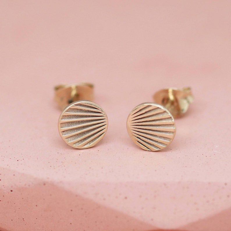gold geometric stud earrings