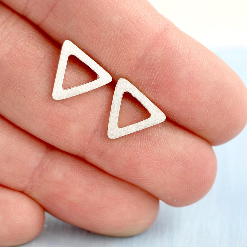 Triangle earrings Geometric studs image 7