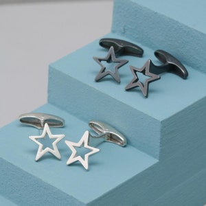 silver star cufflinks