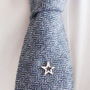 Geometric Star Tie Pin Graduation gift for him Matte Silver