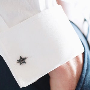 Geometric Star Silver Cufflinks Graduation cufflinks gift for him image 10