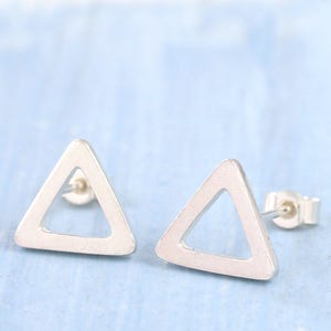 Triangle earrings Geometric studs image 5