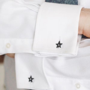 Geometric Star Silver Cufflinks Graduation cufflinks gift for him image 9