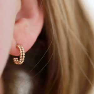 solid gold huggie earrings
