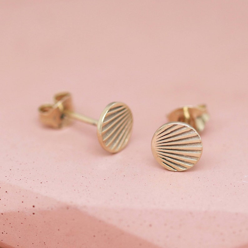 gold art deco stud earrings