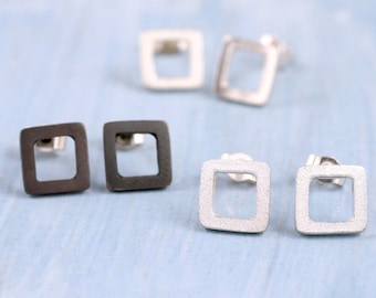 Square Stud Earrings -Geometric Jewellery