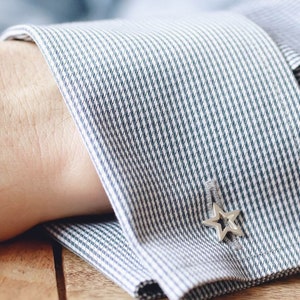 Geometric Star Silver Cufflinks Graduation cufflinks gift for him image 7