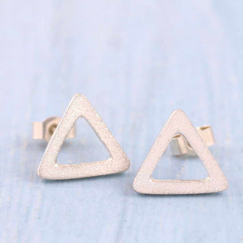 Triangle earrings Geometric studs image 3