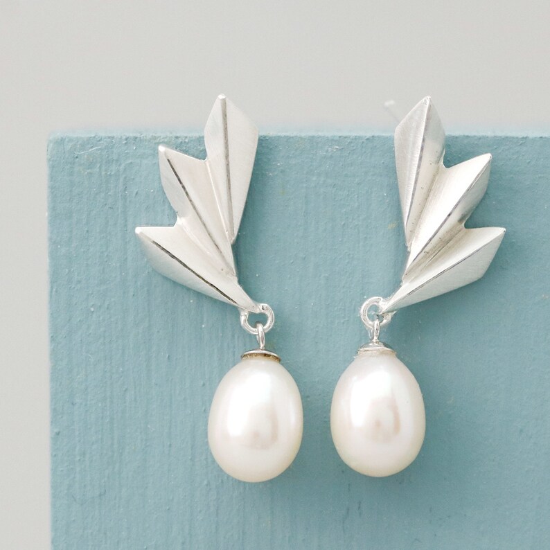 sterling silver and freshwater pearl earrings