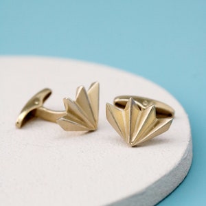 9ct gold geometric cufflinks