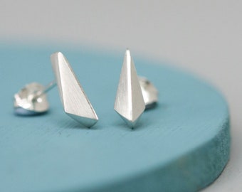 Simple Sterling Silver Studs. Kite Shape