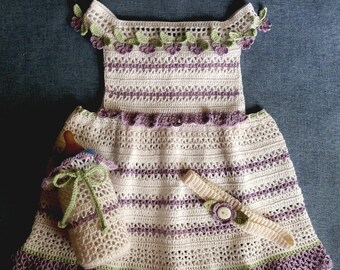 Baby Dress Bottle Cover and Headband Crochet Pattern PDF 12 months SWEET