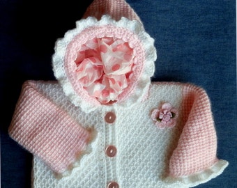 Baby Girl Hoodie Jacket Pattern! Tunisian Crochet! PDF download