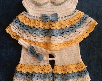 Baby Angel Top, Bell Bottom Pants and Headband PDF Crochet Pattern 0 to 3mo